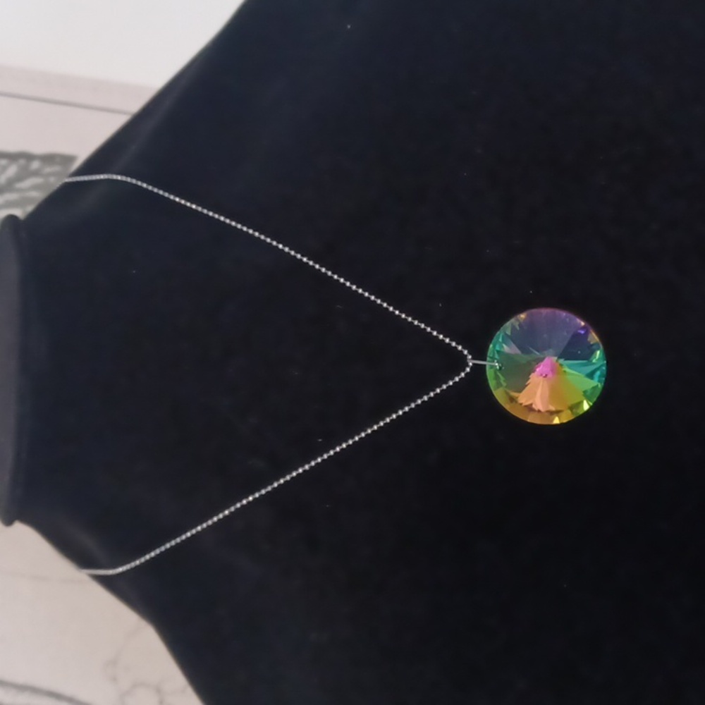Claire's Rainbow Prism Multicolor Necklace